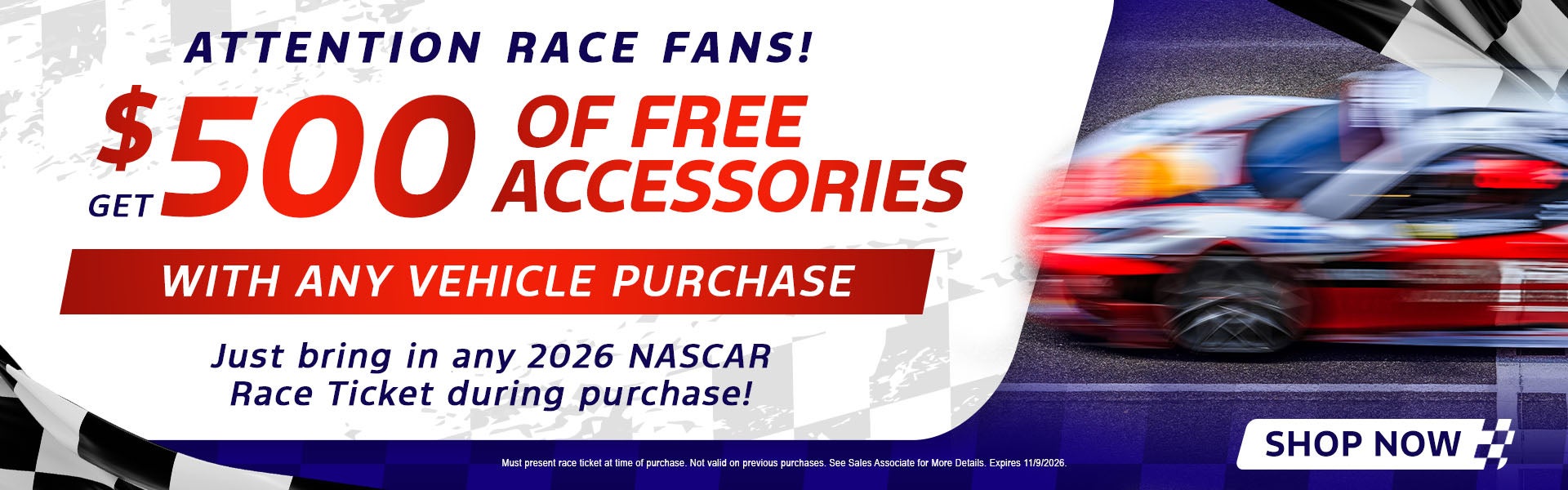 $500 of free accessories with vehicle purchase